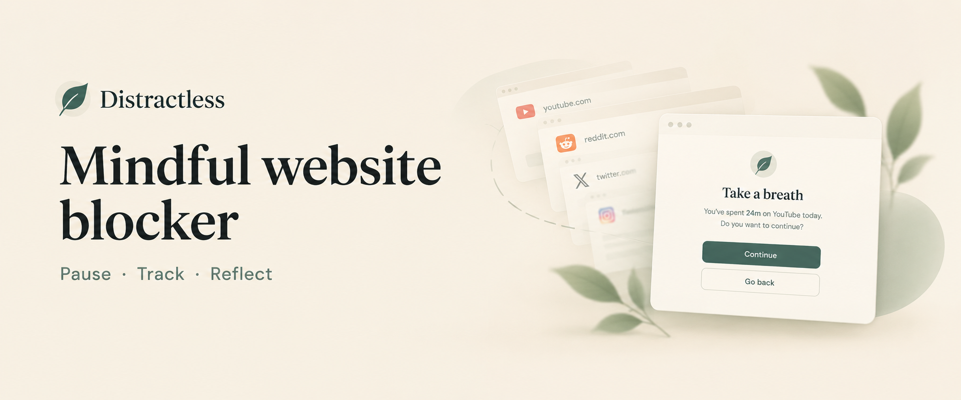 Distractless weekly time on blocked sites in Chrome, an alternative to a typical website blocker